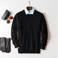 Light blue cashmere jumper for men in crew neck style