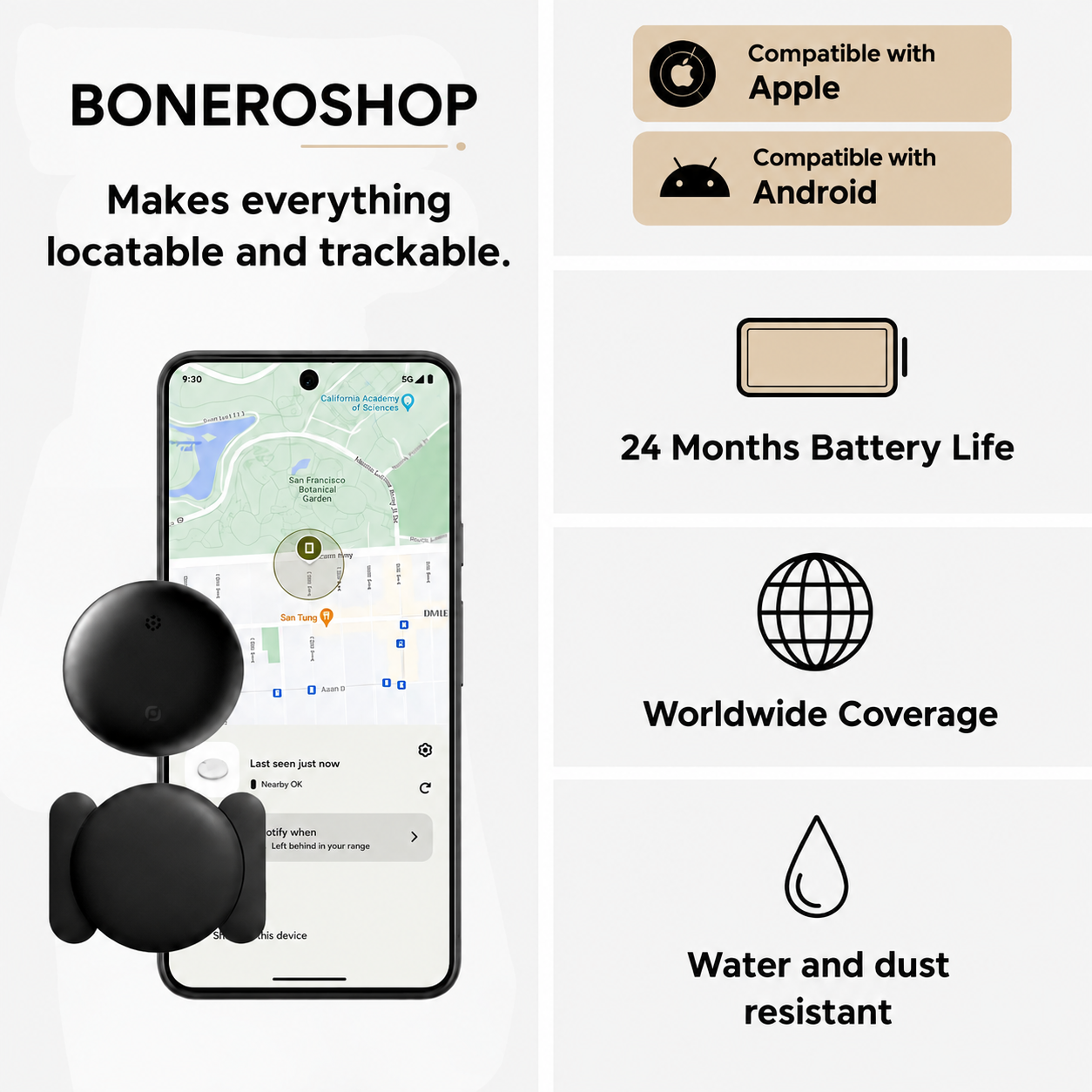 GPS Tracker for Elderly – No Monthly Fees – Works with iPhone & Android