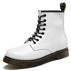 Full collection of British-style Martin boots displaying elegant aesthetic