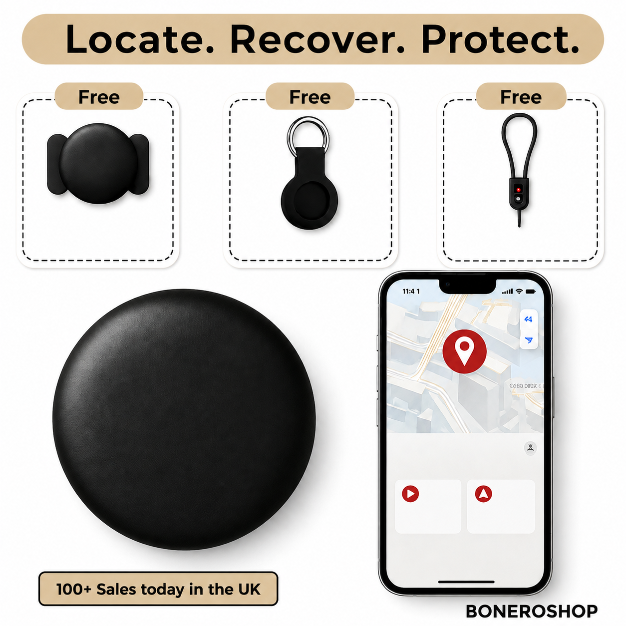Compact GPS Pet Tracker – Worldwide Location Tracking via Apple & Android Find My – Zero Subscription Costs