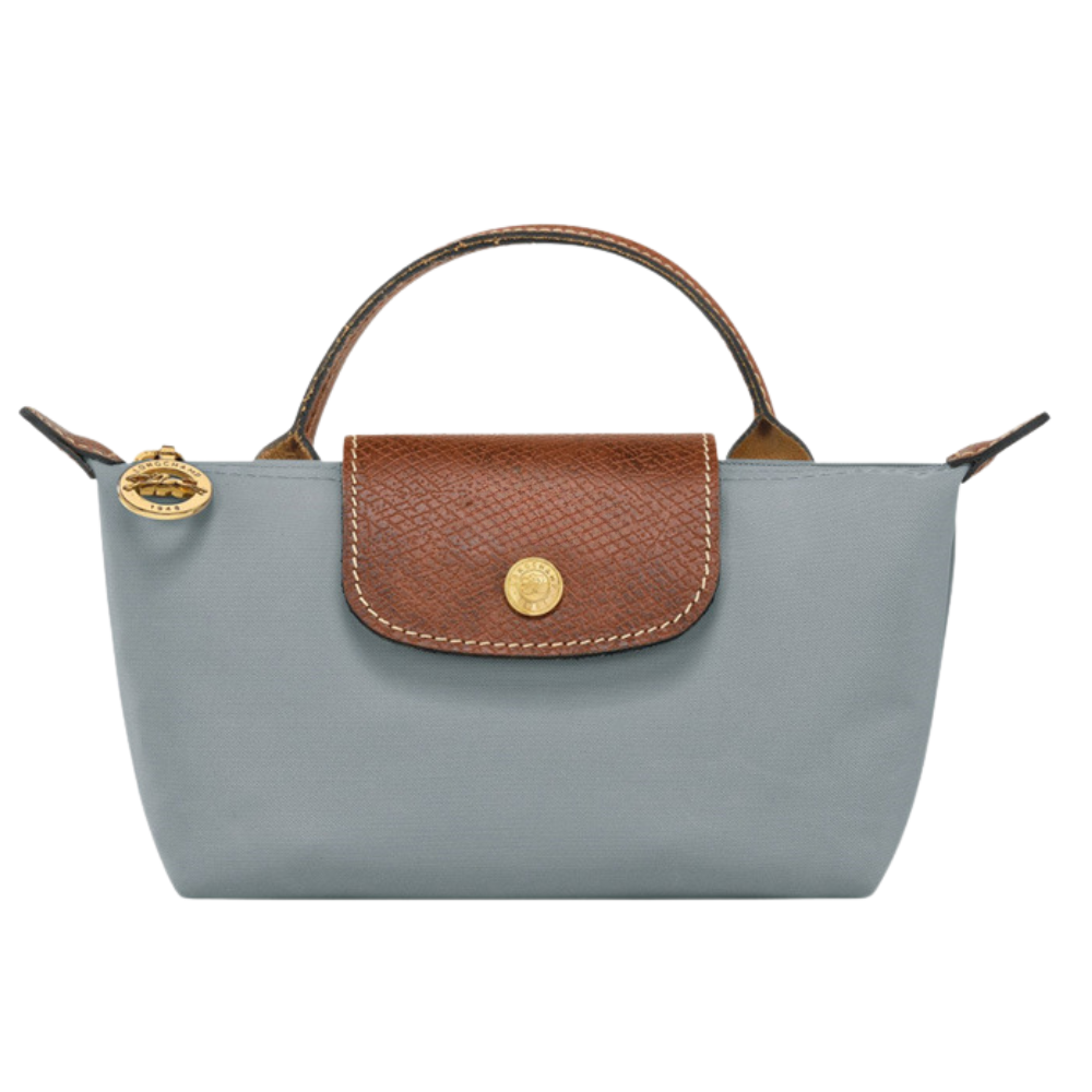 Longchamp Élan Mini Bag in Steel Grey colour showing interior compartments