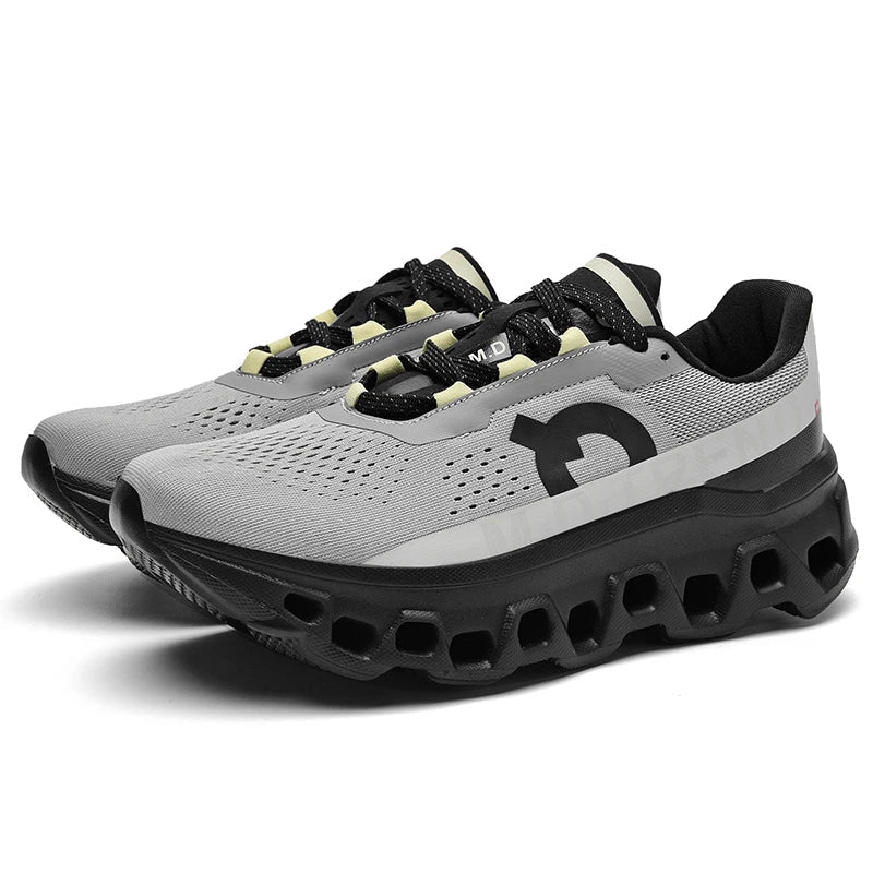 Overhead view of SKYLACE trainer displaying breathable mesh upper and adaptive fit