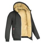 TOMMY fleece zip-up hooded sweatshirt in burgundy, front view.