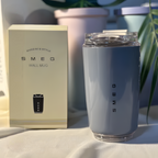 LuxeTherm stainless steel travel mug showing durable construction and easy-clean features