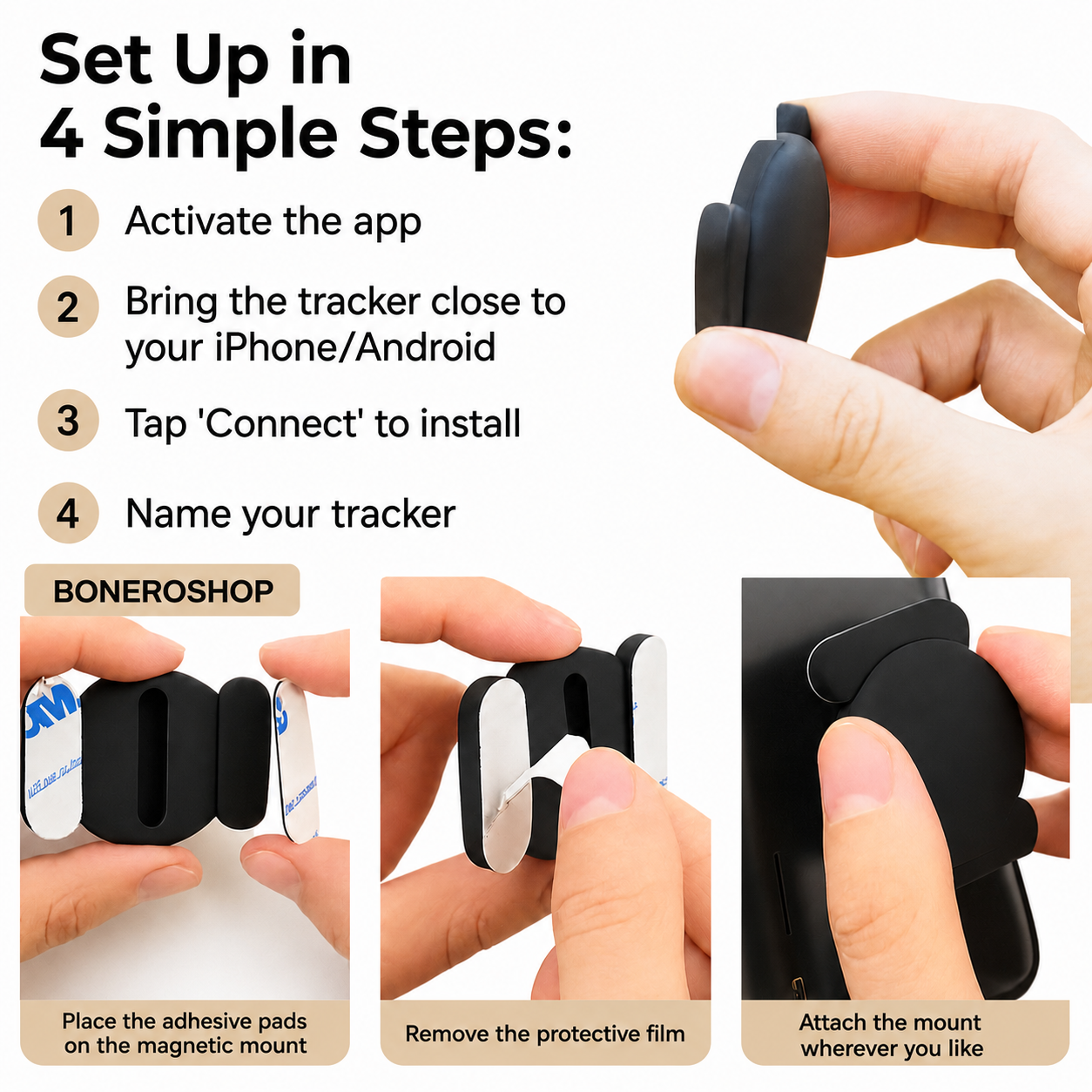Compact GPS Pet Tracker – Worldwide Location Tracking via Apple & Android Find My – Zero Subscription Costs