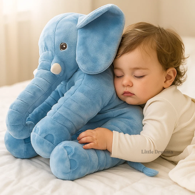 Grey elephant cuddle toy in 60 cm giant size for toddlers