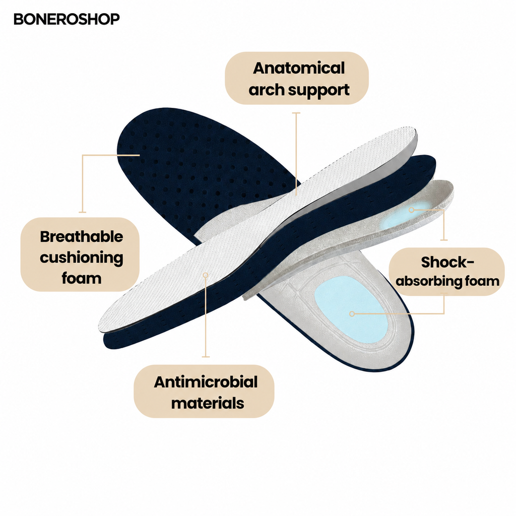 Orthofit trainers being worn for walking, illustrating pain relief and improved gait