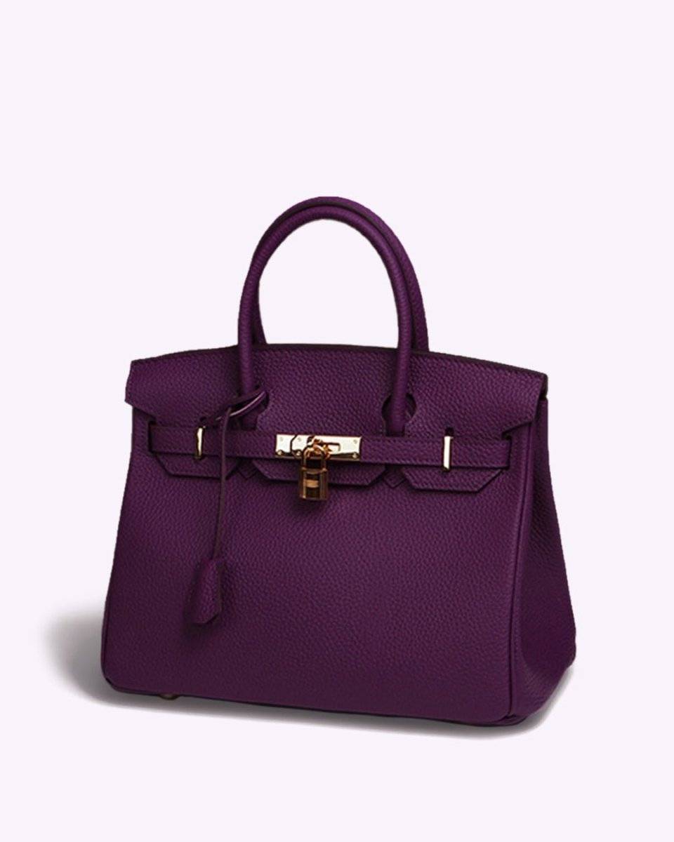 Luxury leather handbag packed for travel with organised compartments visible